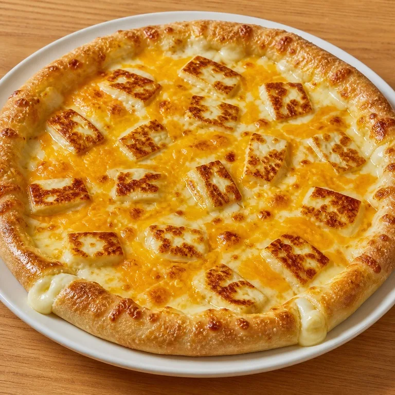Halloumi Cheddar Crema Crust Pizza