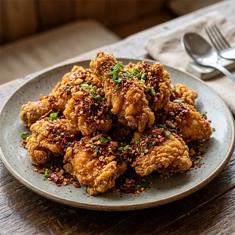 Ayam Goreng dengan Cabai Hancur
