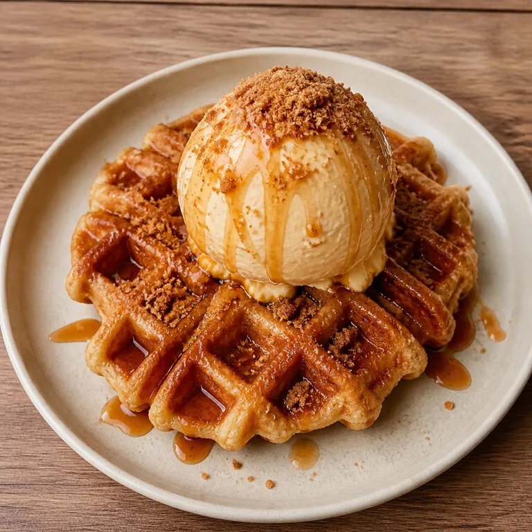 브라운치즈아이스크림크로플
