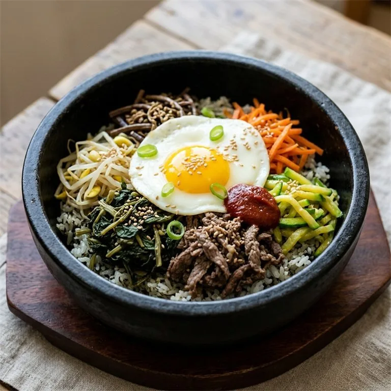 Bibimbap Hot Stone Pot dengan Sayuran Gondeure