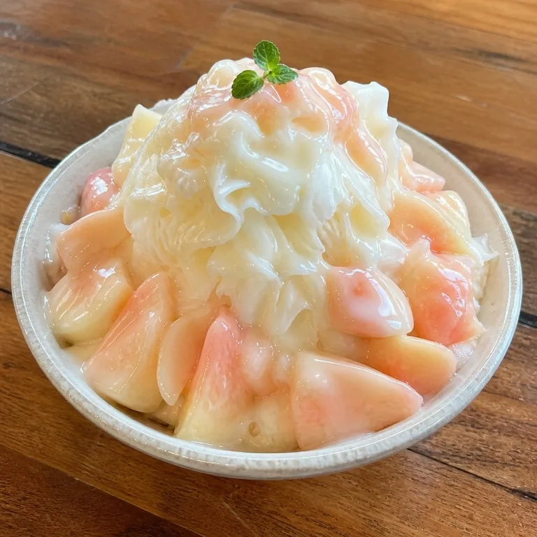 복숭아연유대패빙수