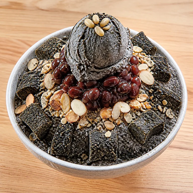 흑임자컵빙수
