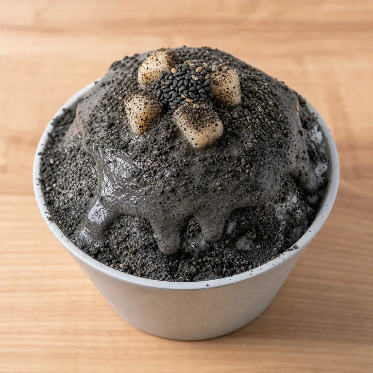 흑임자한컵빙수