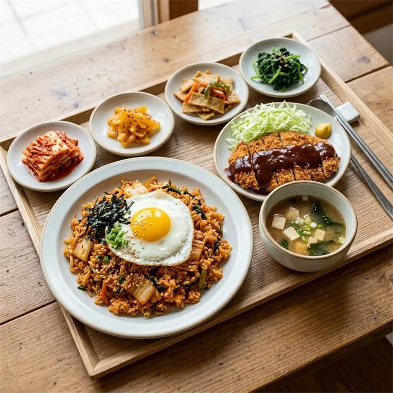 Nasi Goreng Kimchi dan Tonkatsu Set Lunchbox