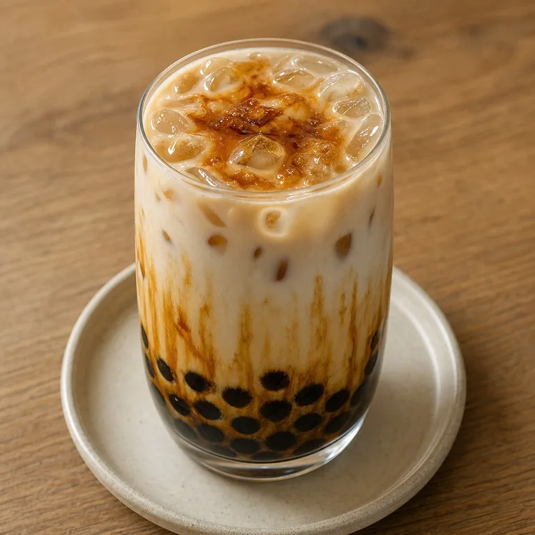 ชานมบราวน์ชูการ์บับเบิ้ลลาเต้