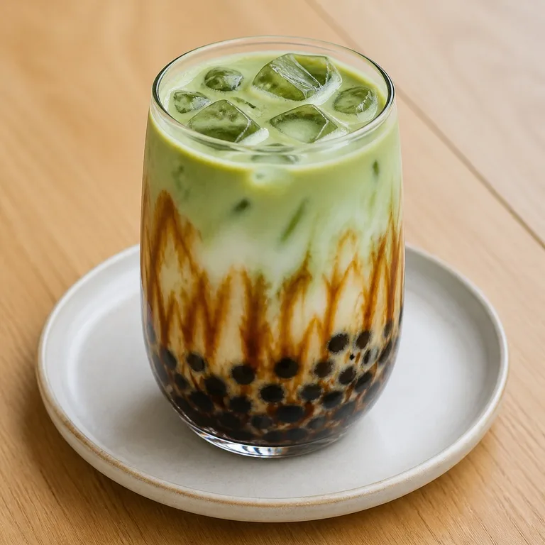 ฮึกดัง ชาเขียวไข่มุกลาเต้เย็น