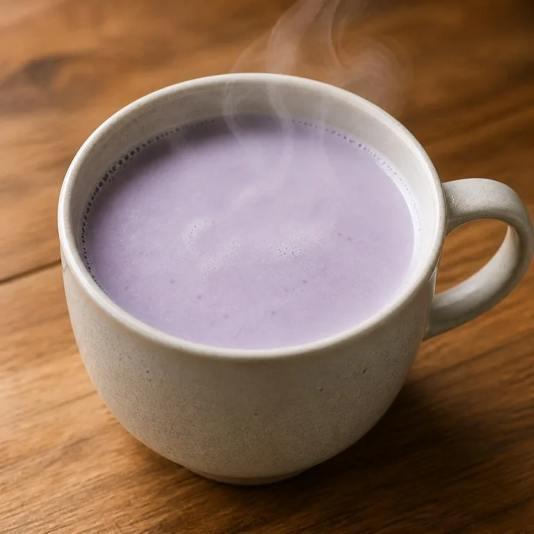 Té con leche de taro caliente