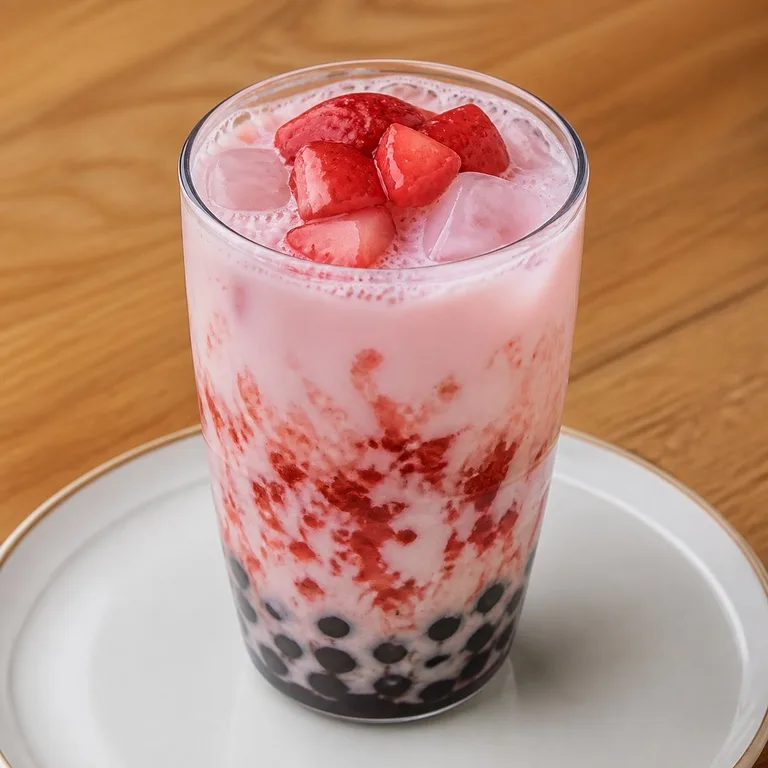 Té de burbujas de fresa