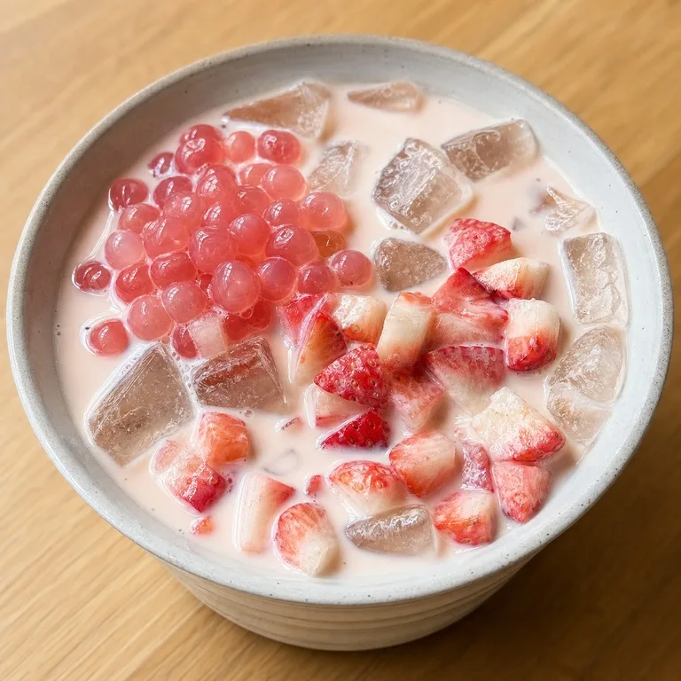 Joyería De Fresa Té Con Leche Helado
