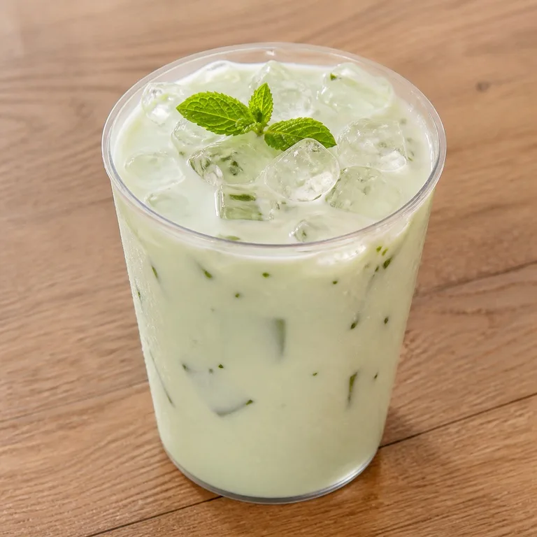 Té con leche y menta helado tamaño grande