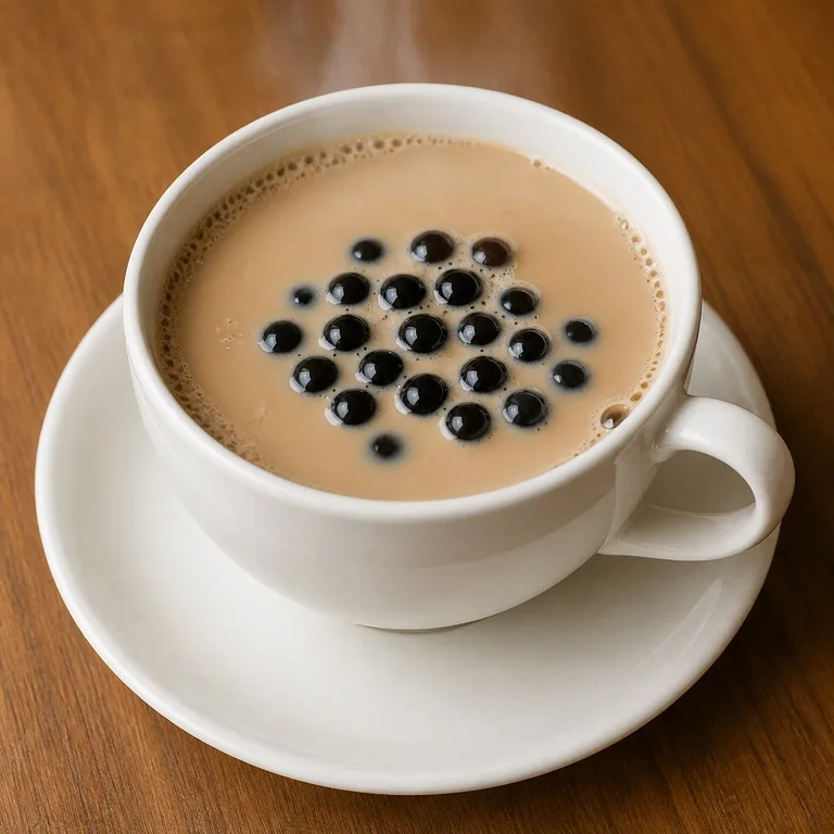Té con leche de burbujas caliente