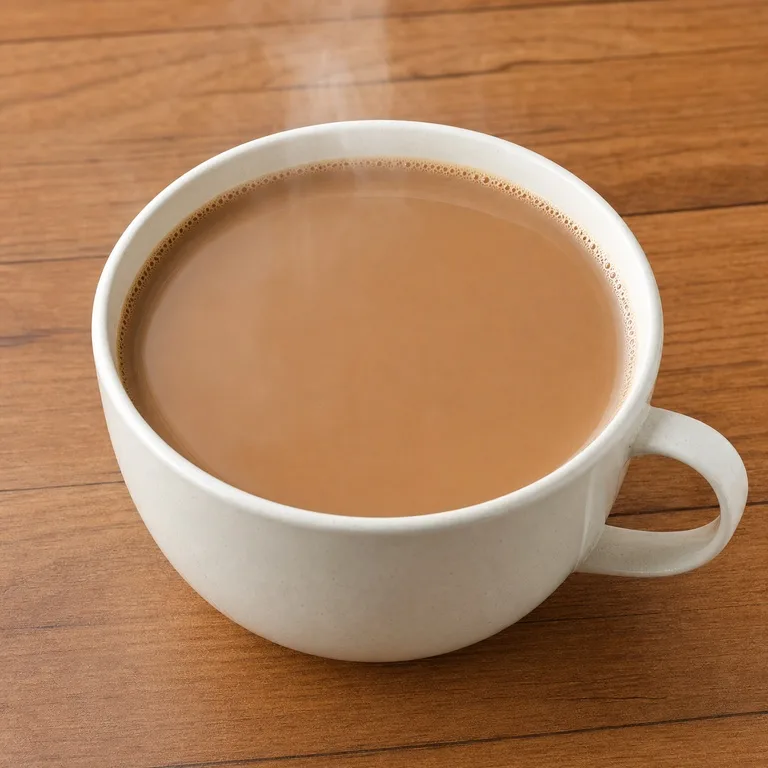 Té con leche negra caliente de gran tamaño