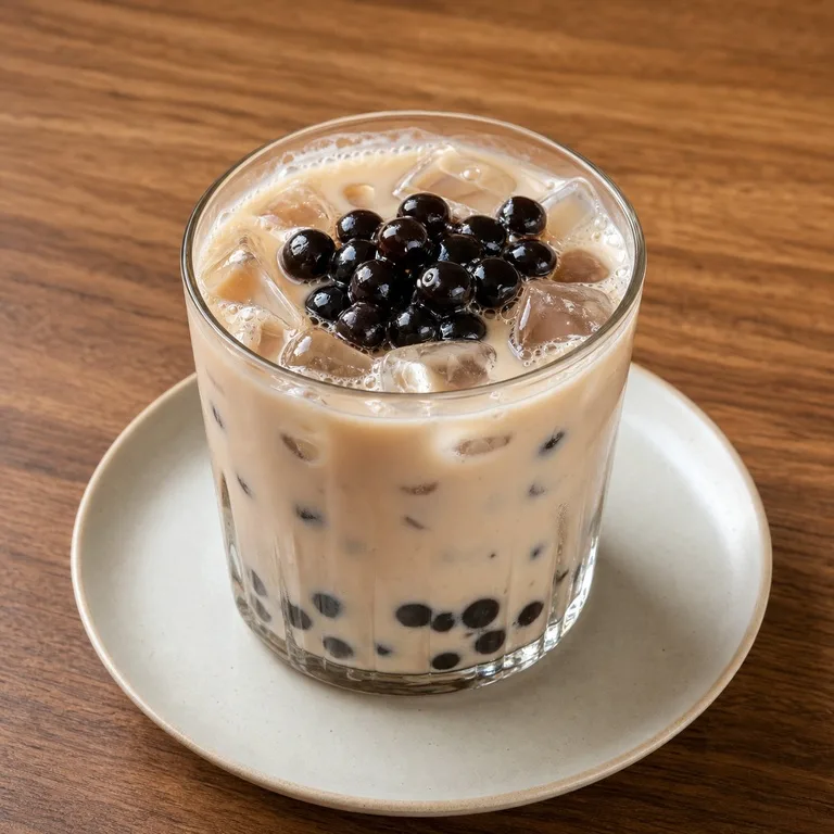 Té con leche de burbujas negras helado