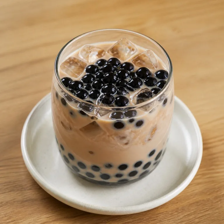 Té con leche de perla negra helado