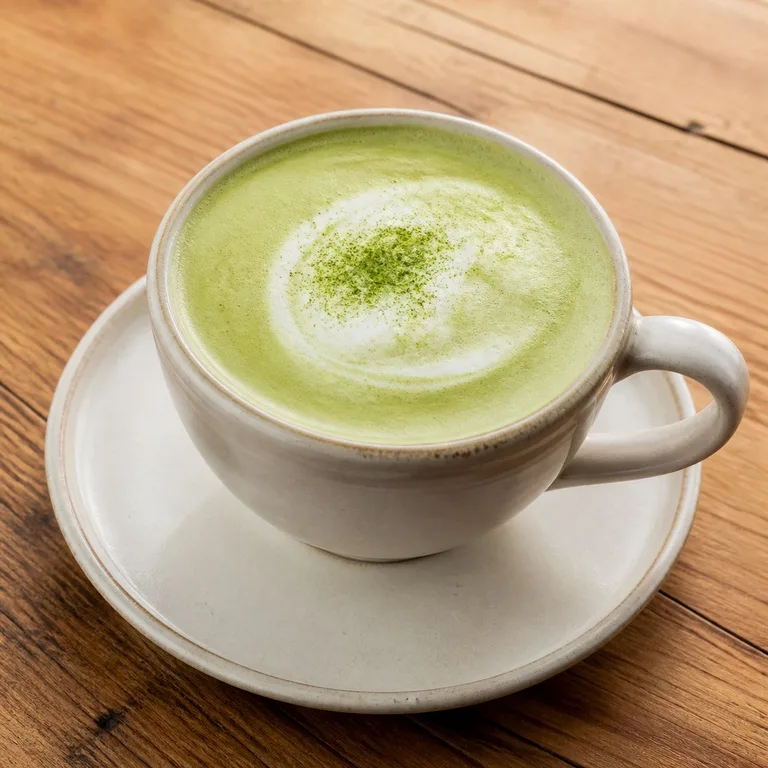 Té con leche verde de Jeju caliente
