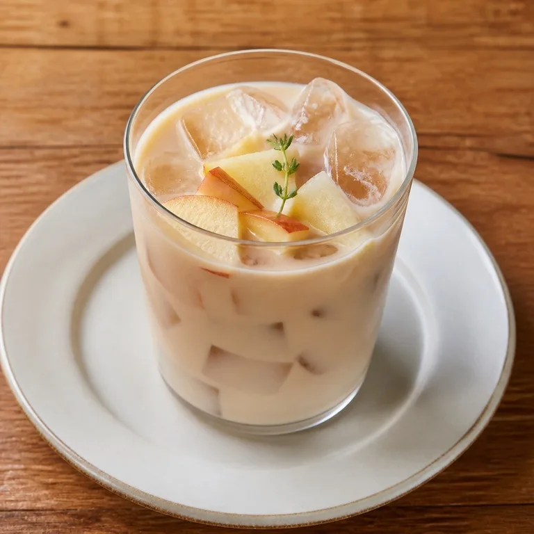 Té Cheongsong con leche y manzana helado