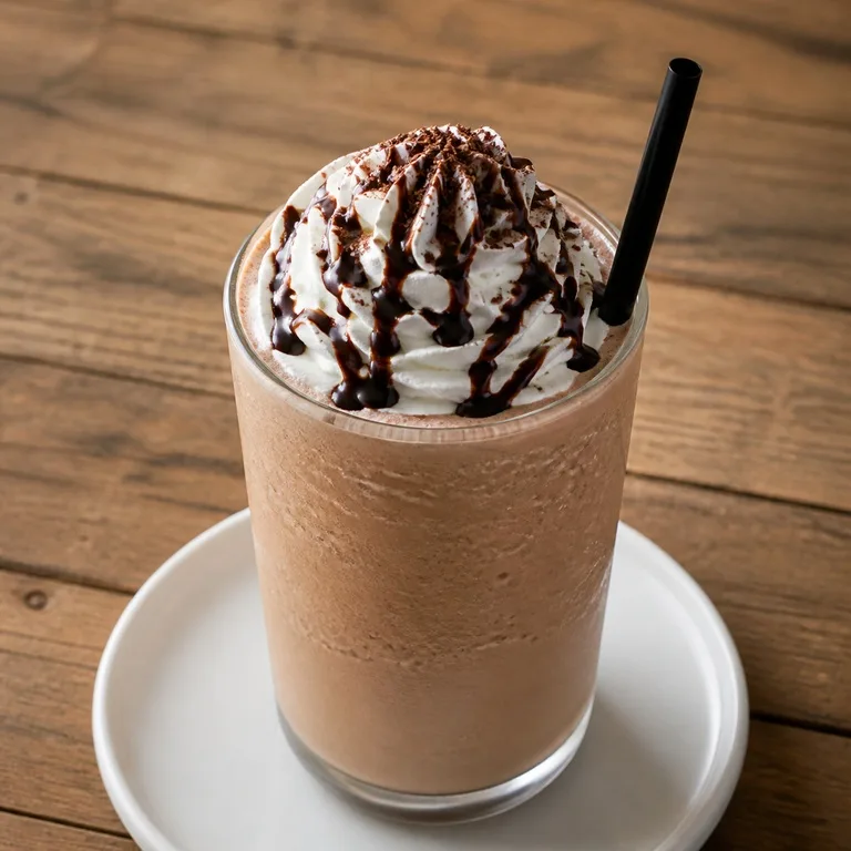 Minuman blender yang menyegarkan dan halus.