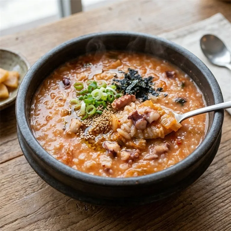 โจ๊กปลาหมึกยักษ์กิมจิ
