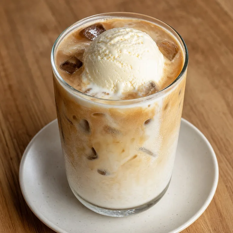 วานิลลาไอศกรีมลาเต้ไอซ์กาแฟ