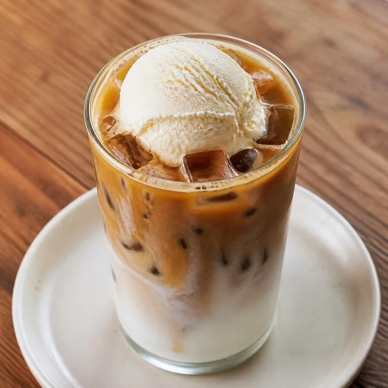 ไอศกรีมวานิลลาลาเต้ไอซ์กาแฟ