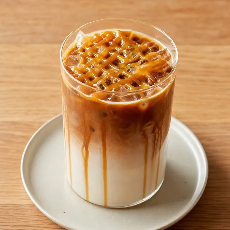 คาราเมลลาเต้มัคคิอาโตไอซ์กาแฟ