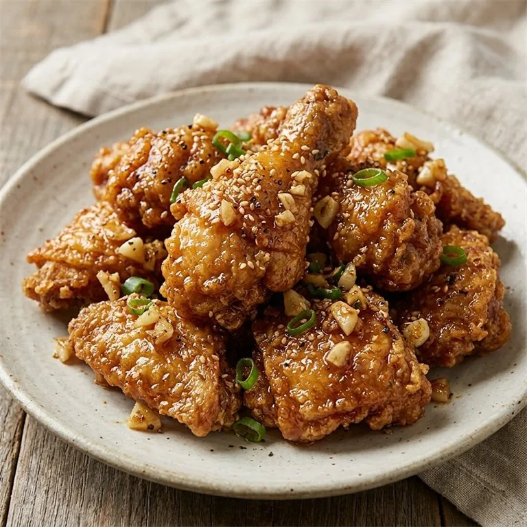 ไก่ทอดซอสกระเทียมน้ำผึ้ง