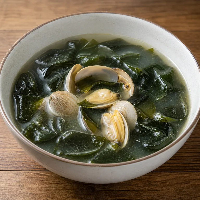 바지락미역국