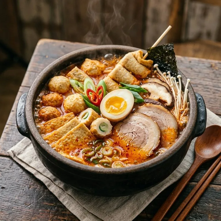 豚骨赤盛り合わせおでん湯