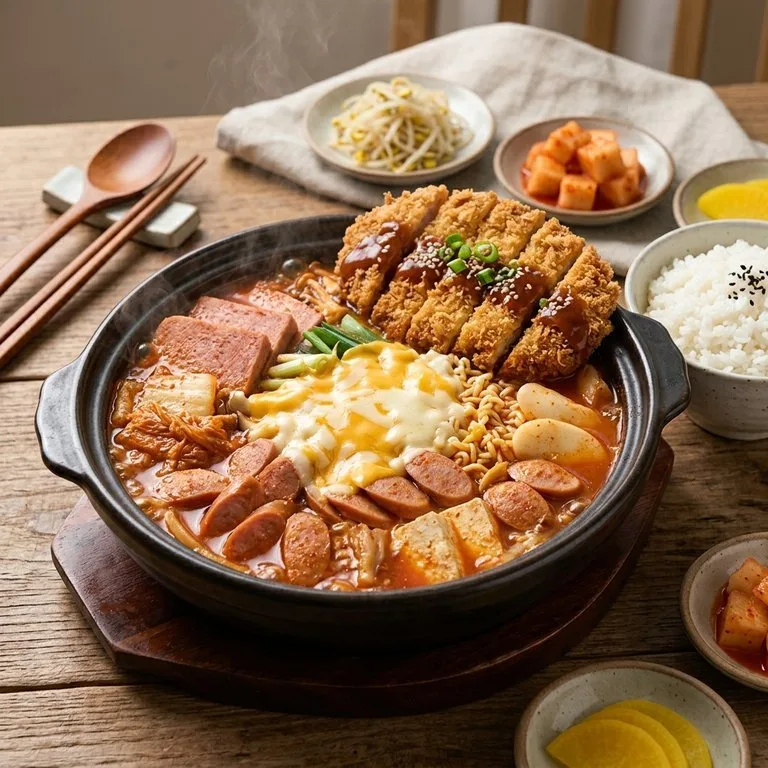 トンチスパムキムチ部隊チゲ定食