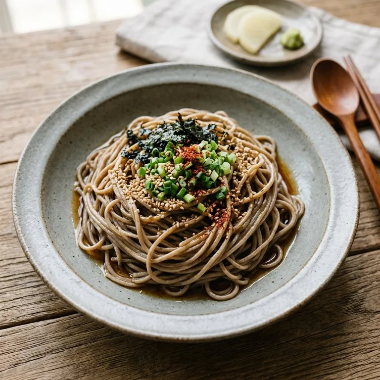 บะหมี่โซบะน้ำมันงาขี้ม่อน