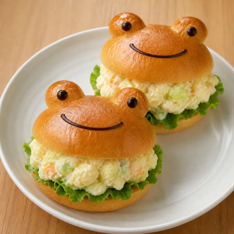 カエルモーニングロールポテトサンド
