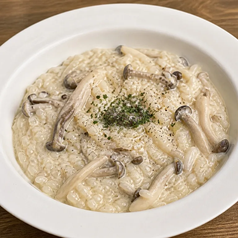 肉ひらたけクリームリゾット