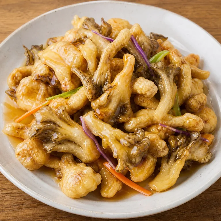 肉ひらたけ酢豚