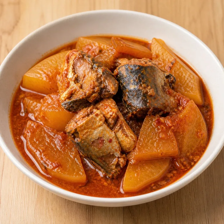 サバ缶詰大根