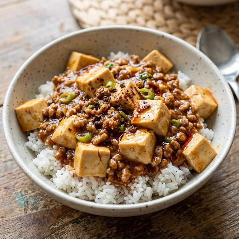 ข้าวหน้าเต้าหู้อ่อนหม่าผ่อ