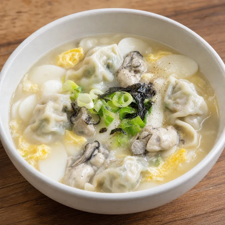 牡蠣餅餃子スープ