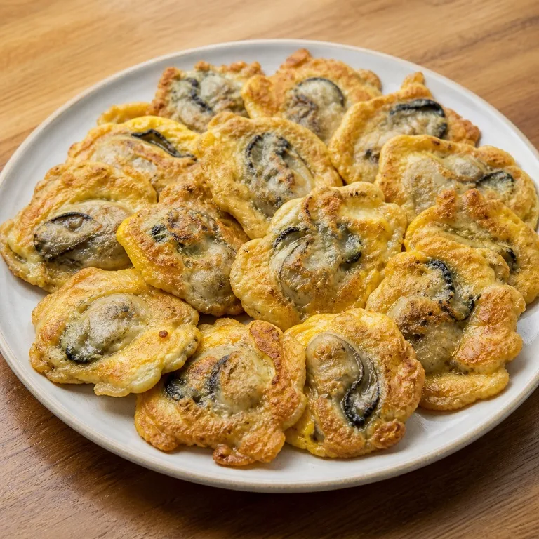 牡蠣チヂミを焼く