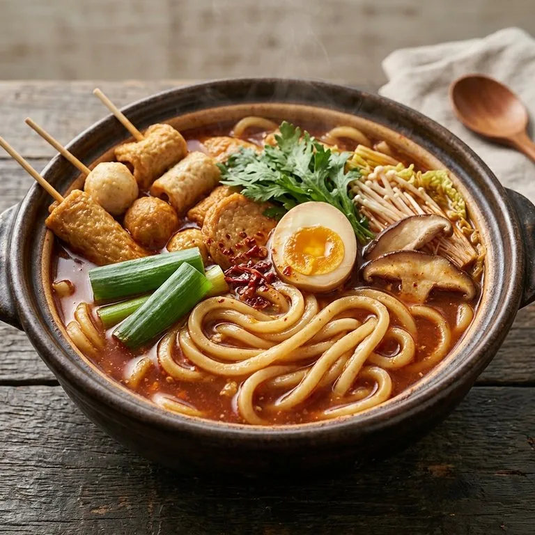 ស៊ុបមីអ៊ូដុងប្រហិតត្រីឆ្នាំងភ្លើងហឹរ