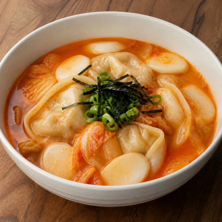 김치떡만두국