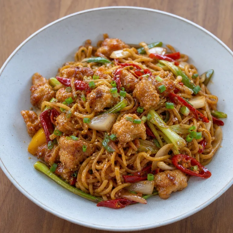 บะหมี่ผัดซอสกระเทียม