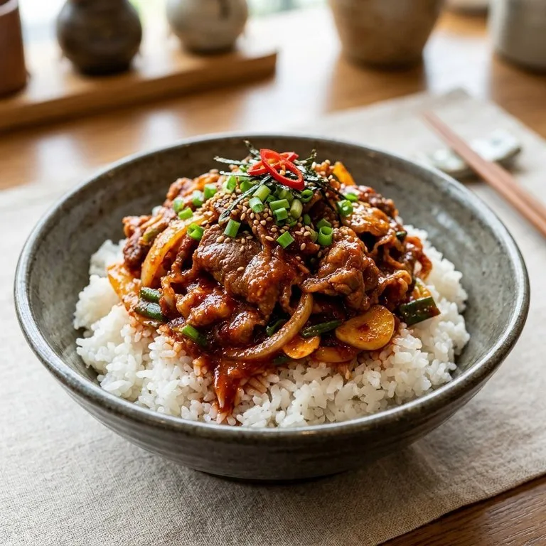 Nasi Mangkuk Sandung Lamur Sapi Pedas
