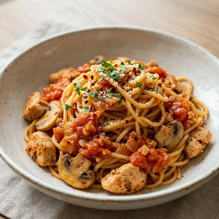 Pasta Tomat Ayam Pedas