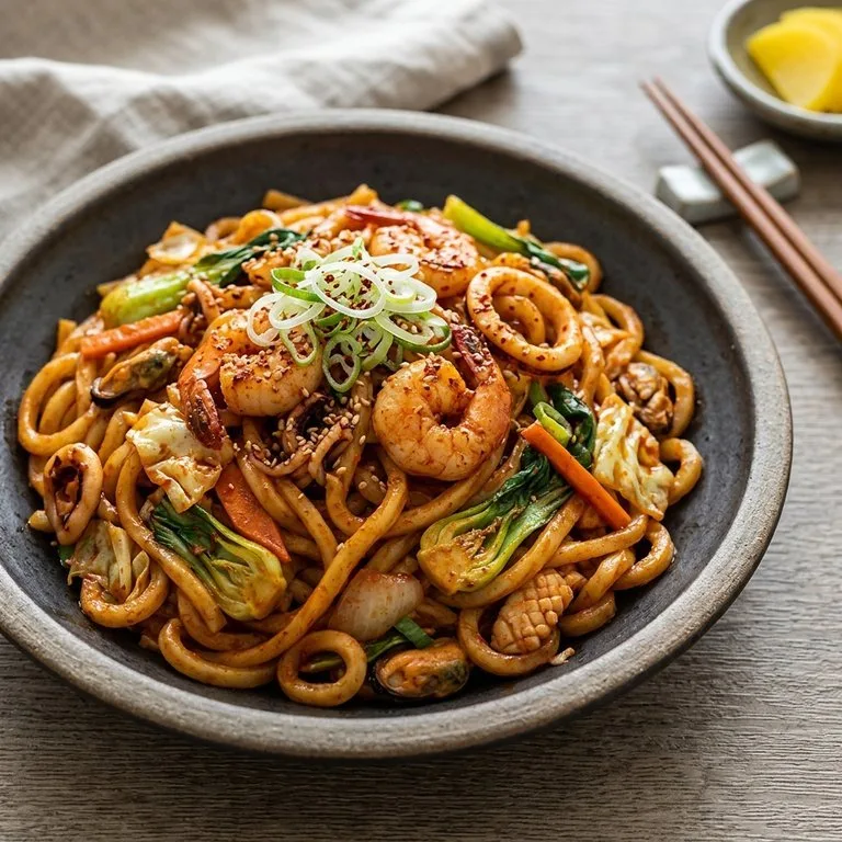 Udon Seafood Tumis Pedas