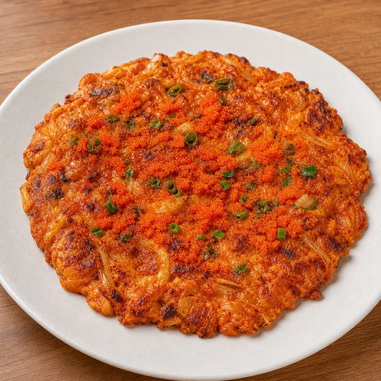 날치알김치전