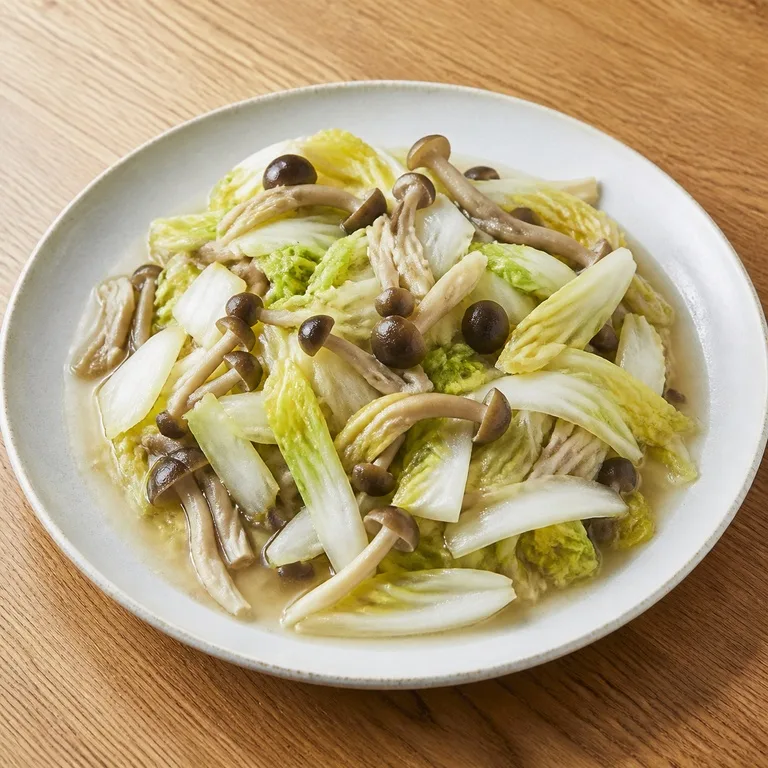 เห็ดนางฟ้ากับผักกาดขาว