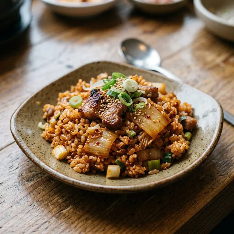 ข้าวผัดกิมจิสันคอหมู