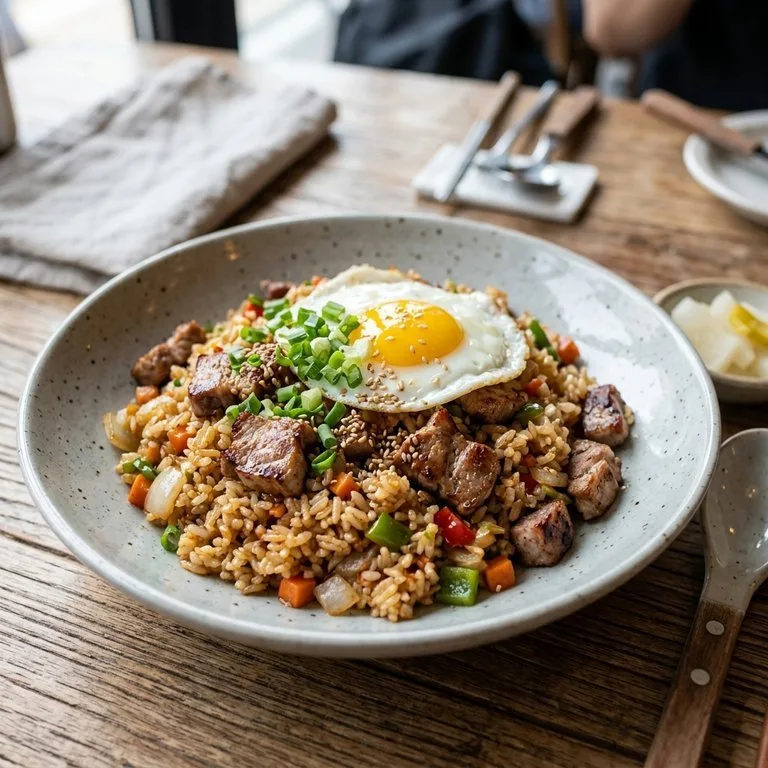 ข้าวผัดสันคอหมู