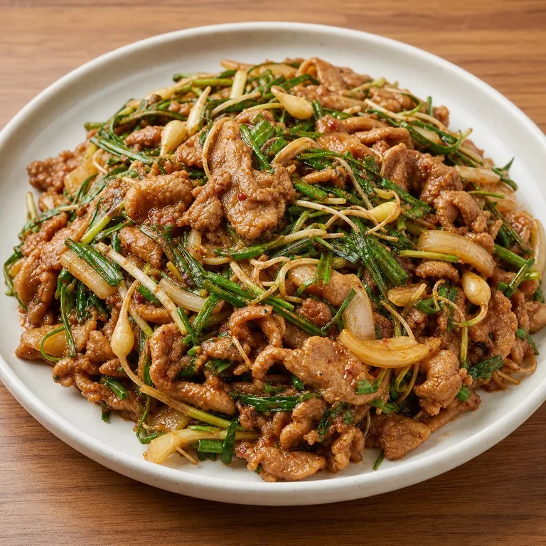 Bulgogi Daging Babi dengan Kucai Liar