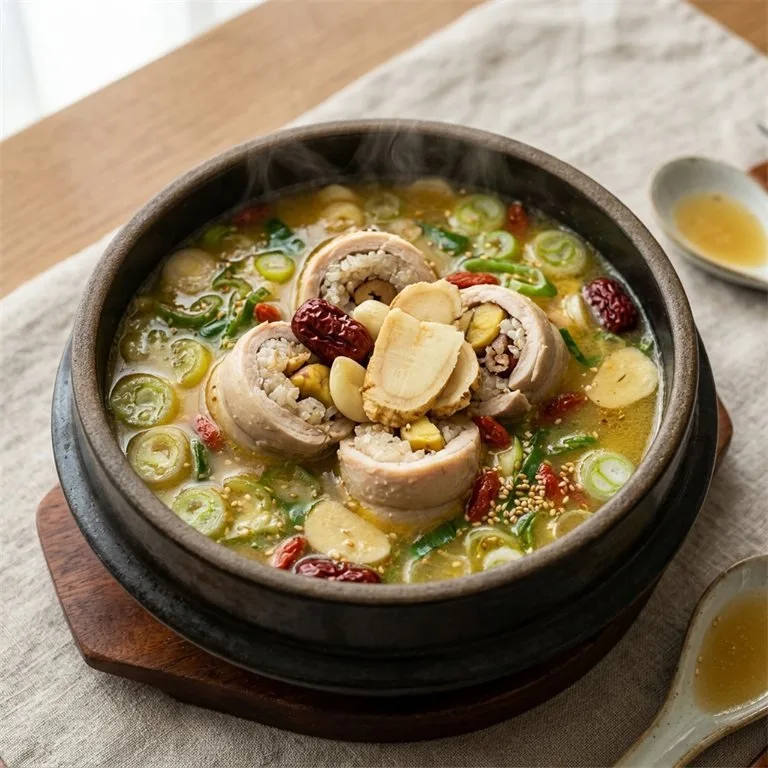 ซุปไก่โสมม้วน
