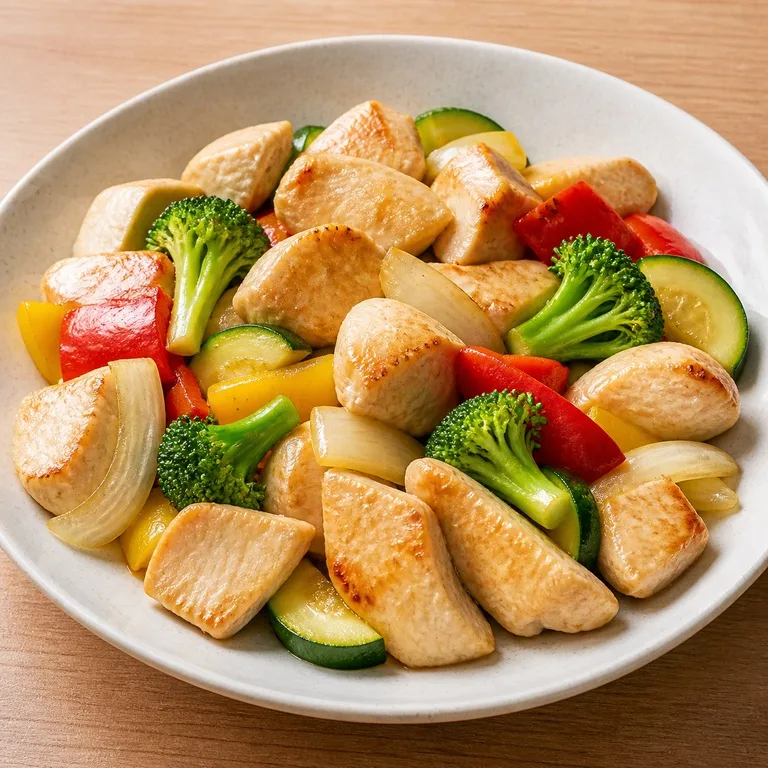 อกไก่และผัก